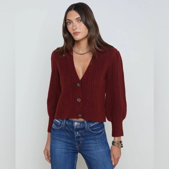 L'AGENCE Sweaters - L’agence Talullah Jeweled Button Cardigan L